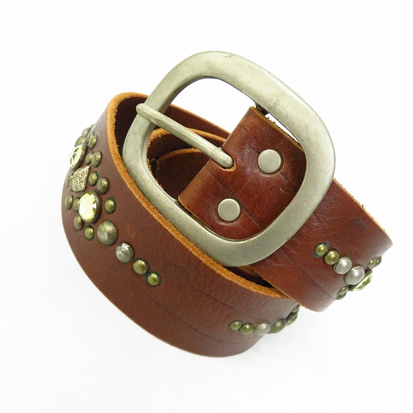 実際に弊社で買取させて頂いたHTC/エイチティーシー スタッズ レザー ベルト/30