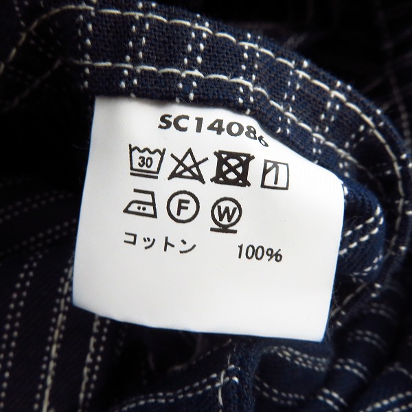 実際に弊社で買取させて頂いたSUGAR CANE/シュガーケーン フィクションロマンス ツイルストライプ カバーオール SC14086-421/36の画像 3枚目