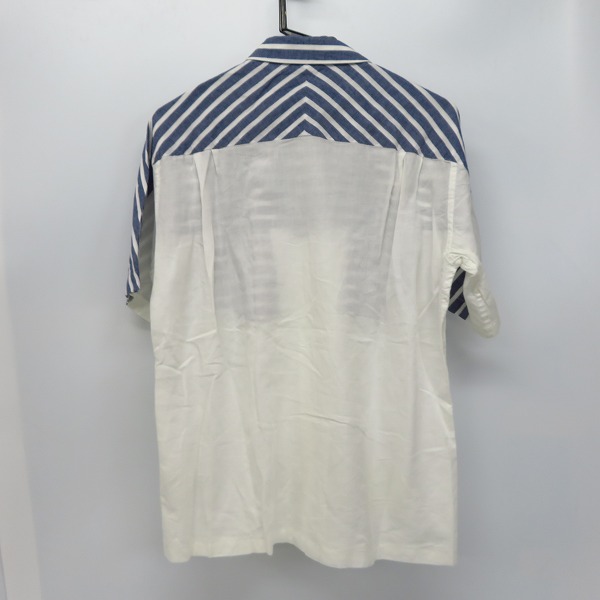 実際に弊社で買取させて頂いたFACTOTUM/ファクトタム ストライプ柄切替 半袖シャツ 46の画像 1枚目