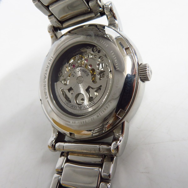 実際に弊社で買取させて頂いたEMPORIO ARMANI/エンポリオアルマーニ 裏スケ/自動巻き 腕時計/ウォッチ AR-1980の画像 3枚目