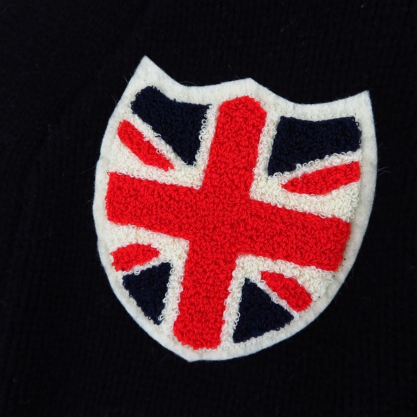 実際に弊社で買取させて頂いたHYDROGEN/ハイドロゲン ユニオンジャック/スカル ワッペン付 ウールカーディガン ブラック Size：XS の画像 4枚目