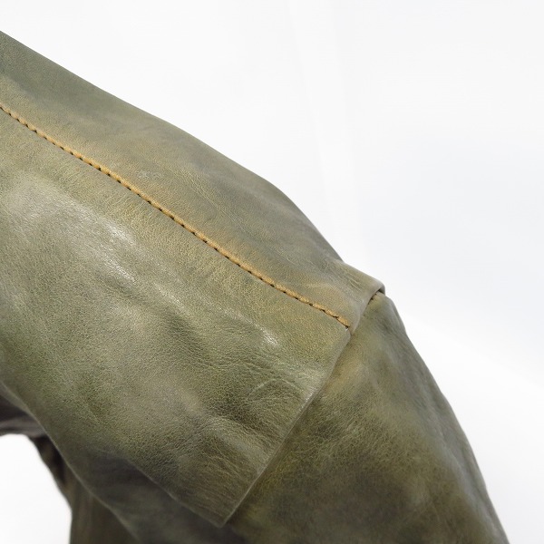 実際に弊社で買取させて頂いたBACKLASH/バックラッシュ イタリアンキップ製品染め レザー コート 1604-03/Mの画像 8枚目