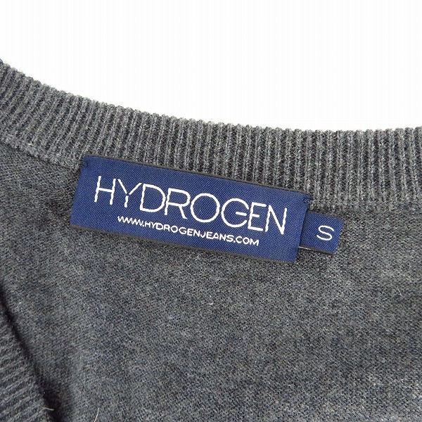 実際に弊社で買取させて頂いたHYDROGEN/ハイドロゲン ウール/シルク/カシミア スカルプリント Vネック/エルボーパッチ ニット Size：Sの画像 2枚目