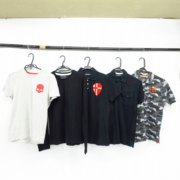 実際に弊社で買取させて頂いたHYDROGEN/ハイドロゲン カモフラ柄/スカル プリント 等 ポロシャツ/カットソー/Tシャツ 5点セット