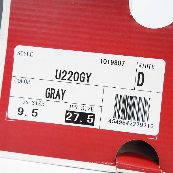 実際に弊社で買取させて頂いた【未使用】NEW BALANCE/ニューバランス ローカットスニーカー U220GY グレー/27.5の画像 8枚目