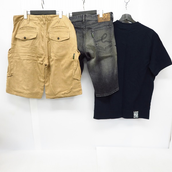 実際に弊社で買取させて頂いたBack Channel/バックチャンネル パンチング加工 ハーフパンツ/デニムハーフパンツ/Tシャツ 3点セット　の画像 1枚目