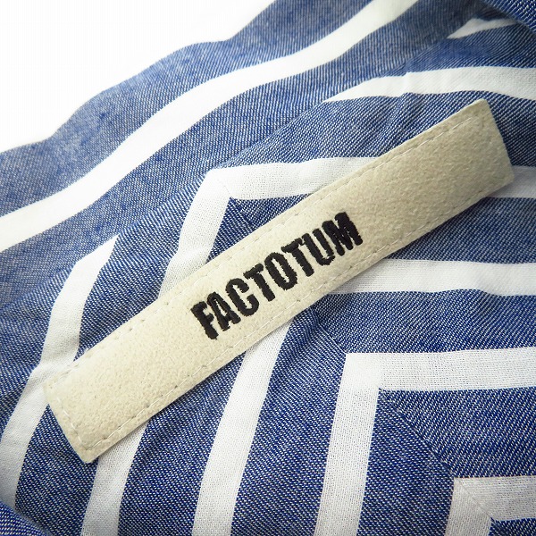 実際に弊社で買取させて頂いたFACTOTUM/ファクトタム ストライプ柄切替 半袖シャツ 46の画像 2枚目