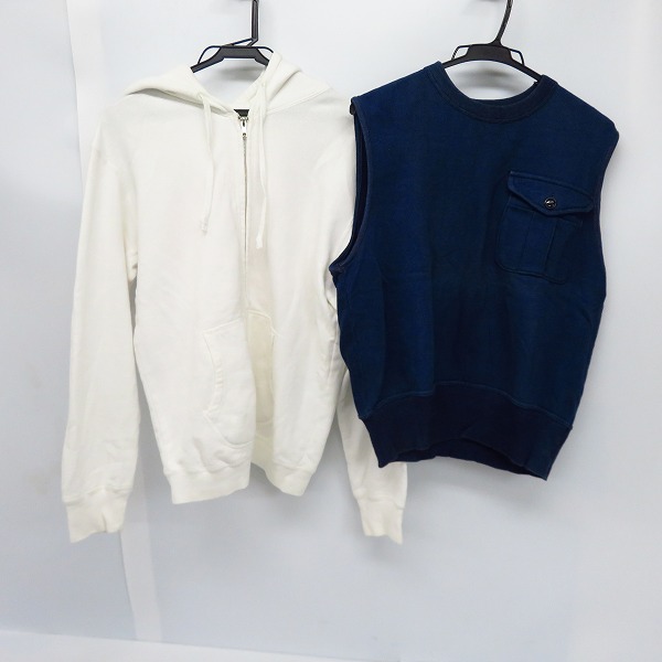 実際に弊社で買取させて頂いたHOLLYWOOD RANCH MARKET/BLUE BLUE ハリウッドランチマーケット/ブルーブルー パーカー/ベスト 1/2 2点セット