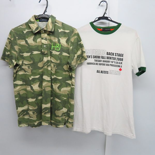 実際に弊社で買取させて頂いたDSQUARED2/ディースクエアード HYDROGEN/ハイドロゲン 半袖Ｔシャツ/ポロシャツ M/L 2点セット