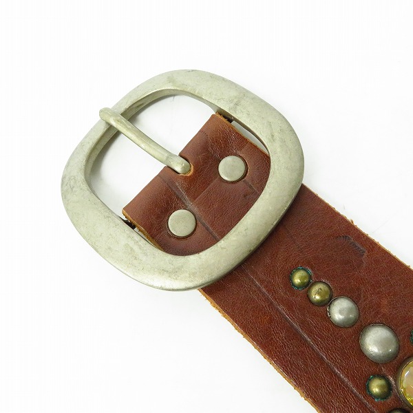 実際に弊社で買取させて頂いたHTC/エイチティーシー スタッズ レザー ベルト/30の画像 1枚目