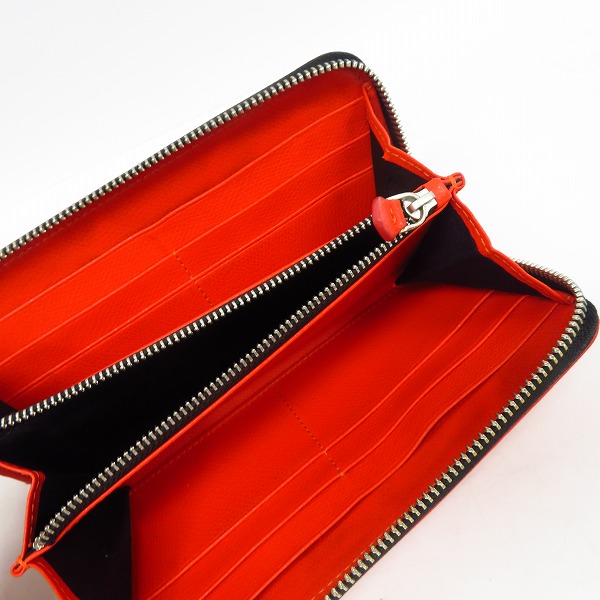 実際に弊社で買取させて頂いたEMPORIO ARMANI/エンポリオアルマーニ レザー 6連キーケース/ラウンドジップ長財布 オレンジ 2点セット の画像 3枚目