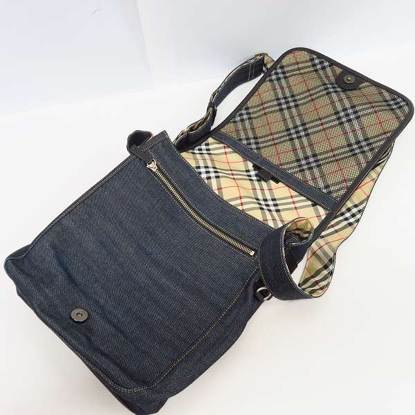 実際に弊社で買取させて頂いたBurberry Blue Label/バーバリーブルーレーベル ショルダーバッグ デニム地 チェックの画像 3枚目