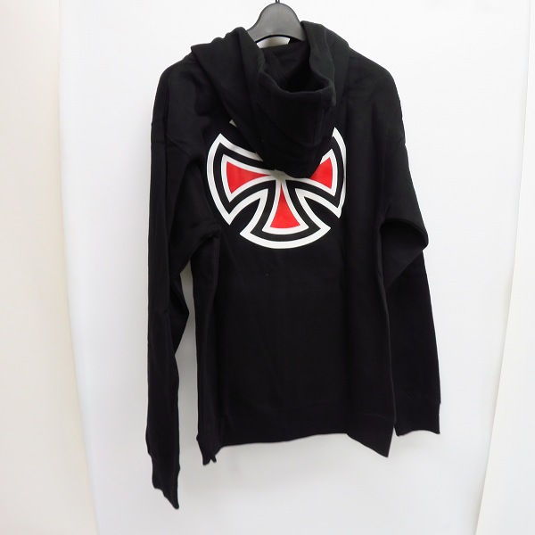 実際に弊社で買取させて頂いたINDEPENDENT/インディペンデント ロゴプリント プルオーバー パーカー/フーディー ブラック/黒 Sの画像 1枚目