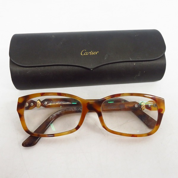 実際に弊社で買取させて頂いたCartier/カルティエ 眼鏡/メガネフレーム べっ甲柄/デミ柄 ケース付きの画像 9枚目