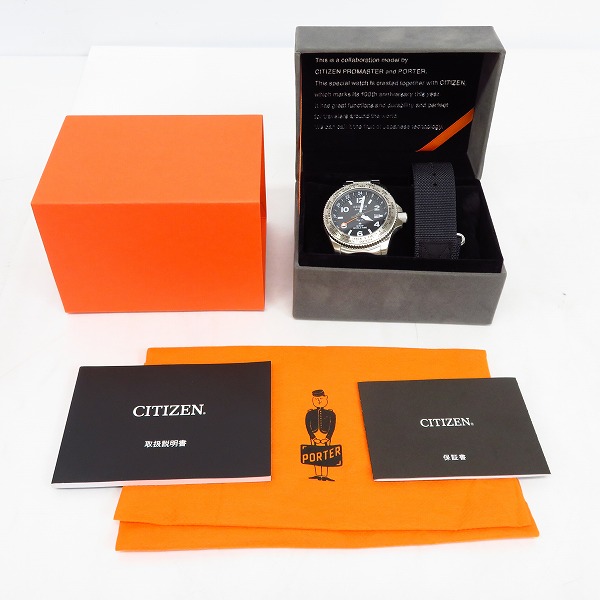 実際に弊社で買取させて頂いた【保証期間内】CITIZEN×PORTER/シチズン×ポーター エコドライブ GMT WORLD TIME/B877-R011774の画像 8枚目