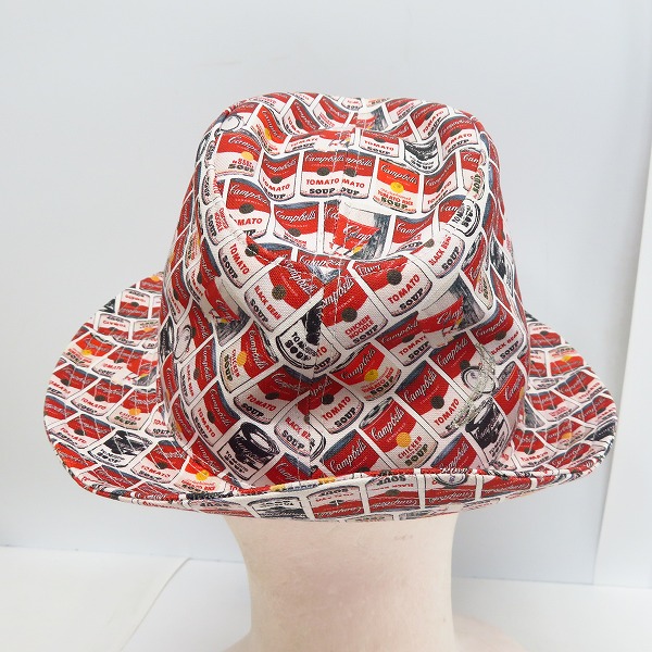 実際に弊社で買取させて頂いたCA4LA/カシラ Andy Warhol/アンディ・ウォーホル トマトスープ缶/総柄 中折れハット　日本製の画像 3枚目