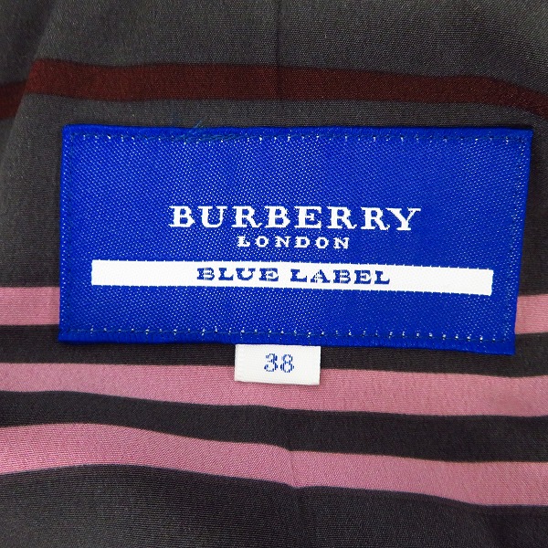 実際に弊社で買取させて頂いたBURBERRY BLUE LABEL/バーバリーブルーレーベル ベロア ジャケット ブラック/38の画像 2枚目