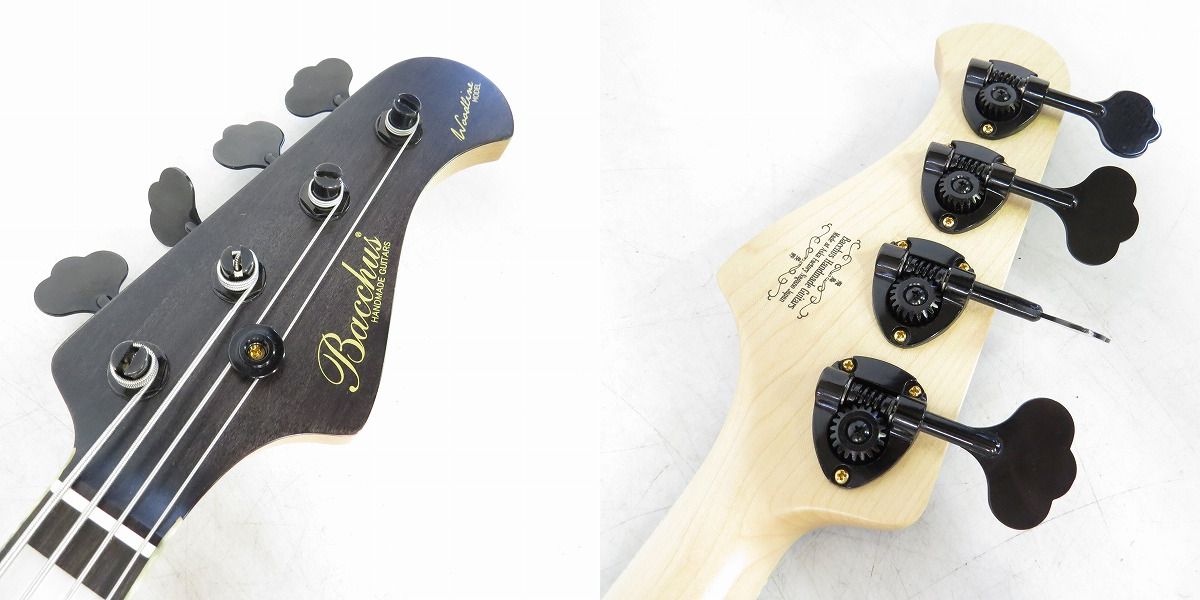 実際に弊社で買取させて頂いた★Bacchus/バッカス Handmade Series WOODLINE417 JAZZ BASSタイプ エレキベースの画像 1枚目