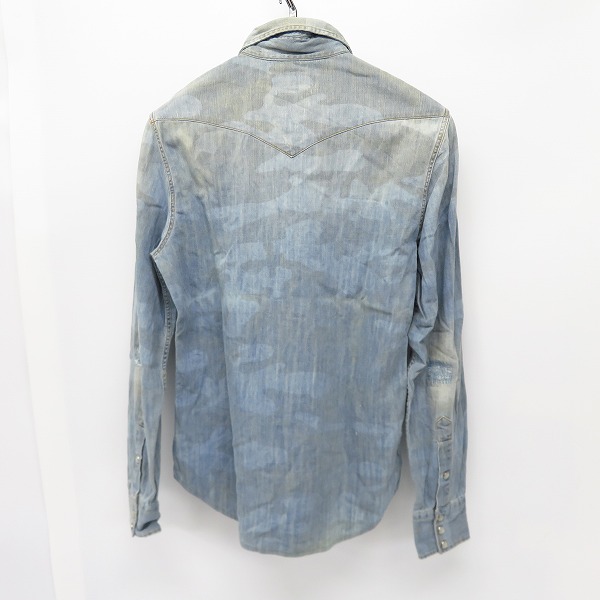 実際に弊社で買取させて頂いたHYDROGEN/ハイドロゲン カモフラ/迷彩柄 ダメージ加工 ロングスリーブ/長袖 シャツ Size：S の画像 1枚目