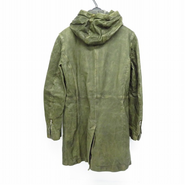 実際に弊社で買取させて頂いたBACKLASH/バックラッシュ イタリアンキップ製品染め レザー コート 1604-03/Mの画像 1枚目