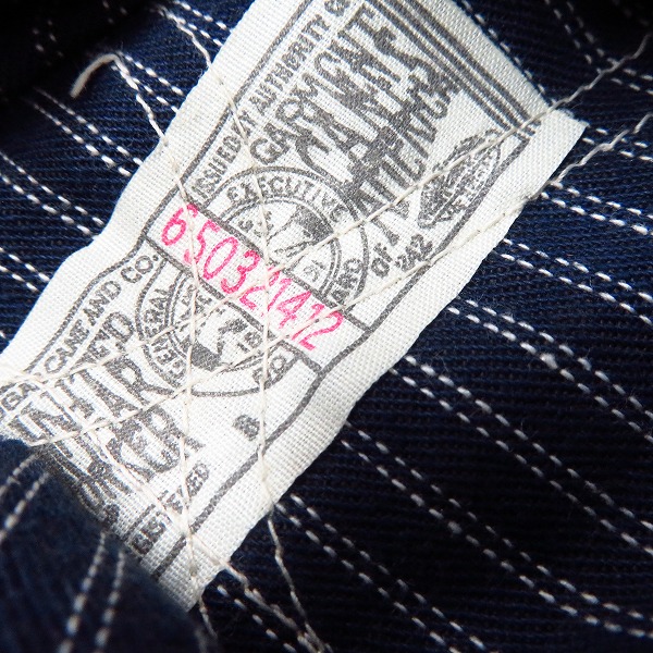 実際に弊社で買取させて頂いたSUGAR CANE/シュガーケーン フィクションロマンス ツイルストライプ カバーオール SC14086-421/36の画像 5枚目