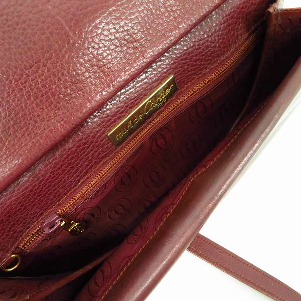 実際に弊社で買取させて頂いたCartier/カルティエ マストライン レザー ボルドー ショルダーバッグの画像 5枚目
