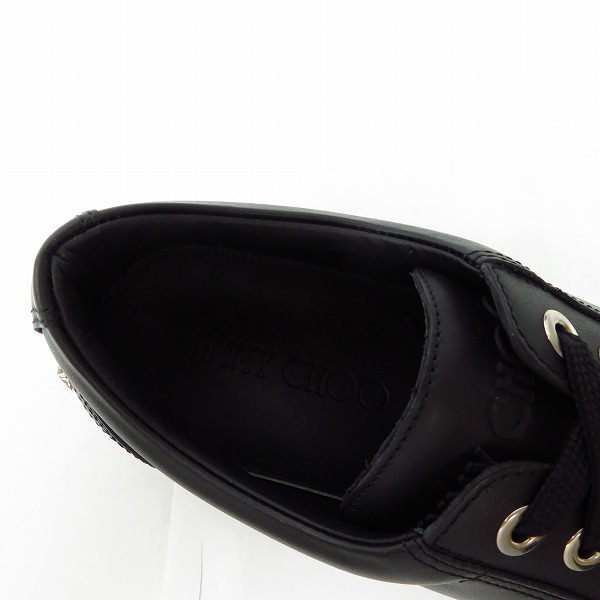 実際に弊社で買取させて頂いたJIMMY CHOO/ジミーチュウ CASH スタースタッズ レザースニーカー/41.5の画像 4枚目