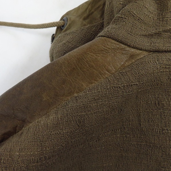 実際に弊社で買取させて頂いたkyouji maruyama/キョウジマルヤマ 牛革切替 ジップパーカー 09S-PK3/2の画像 5枚目