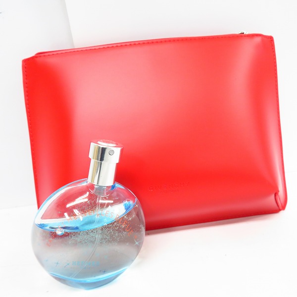 実際に弊社で買取させて頂いたHERMES/エルメス Eau des Merveilles BLEUS 50ml GIVENCHY/ジバンシー ノベルティーポーチセット
