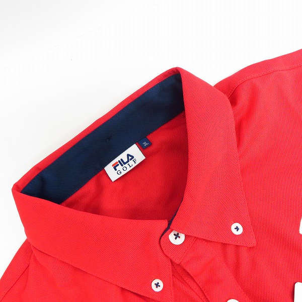 実際に弊社で買取させて頂いた【未使用】FILA/フィラ ゴルフ 半袖ボタンダウンシャツ 3L レッドの画像 5枚目