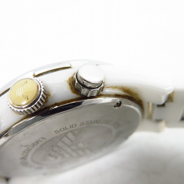 実際に弊社で買取させて頂いたEMPORIO ARMANI/エンポリオアルマーニ クロノグラフ セラミックバンド 腕時計 ＡＲ-1424【動作未確認】の画像 4枚目