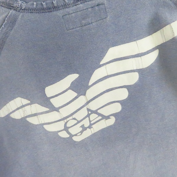 実際に弊社で買取させて頂いたEMPORIO ARMANI/エンポリオアルマーニ メッセージ プリント プルオーバーパーカー/Mの画像 7枚目