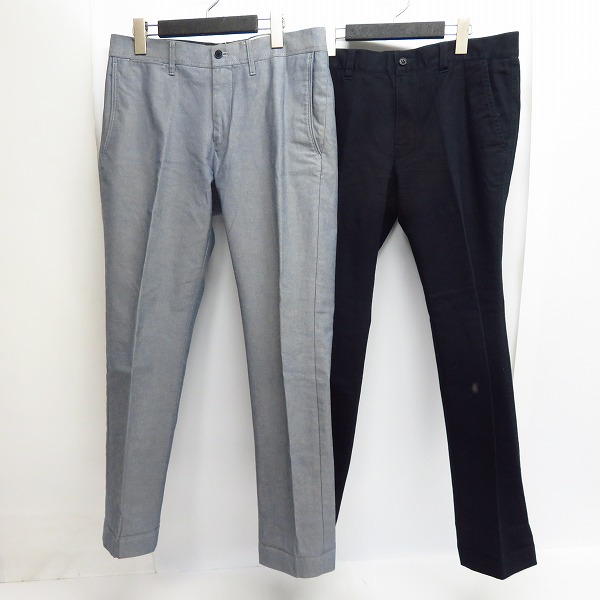 実際に弊社で買取させて頂いたEDIFICE/エディフィス コットン ロングパンツ ブラック×グレー/46/48 2点セット