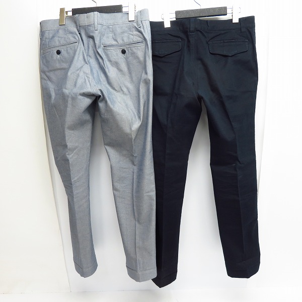 実際に弊社で買取させて頂いたEDIFICE/エディフィス コットン ロングパンツ ブラック×グレー/46/48 2点セットの画像 1枚目
