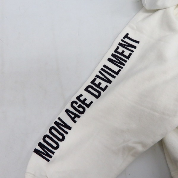 実際に弊社で買取させて頂いたMoonage Devilment/ムーンエイジデビルメント Embroidery Zip Hoodie/ジップパーカー ホワイト mcs-0582/46の画像 5枚目