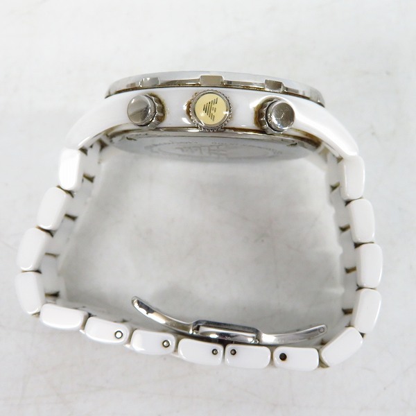 実際に弊社で買取させて頂いたEMPORIO ARMANI/エンポリオアルマーニ クロノグラフ セラミックバンド 腕時計 ＡＲ-1424【動作未確認】の画像 1枚目