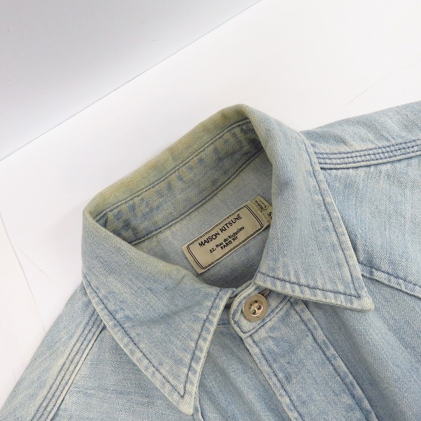 実際に弊社で買取させて頂いたMAISON KITSUNE/メゾンキツネ スナップボタンシャンブレーシャツ XSの画像 5枚目