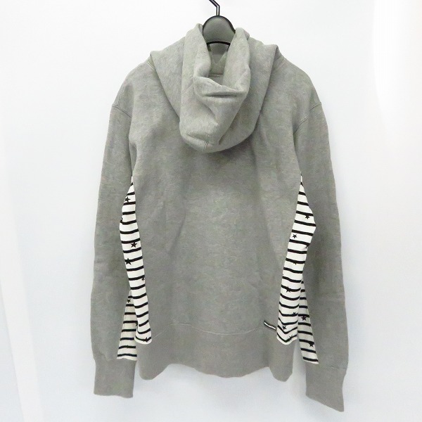 実際に弊社で買取させて頂いたuniform experiment/ユニフォームエクスペリメント STAR BORDER SIDE PANEL PULL OVER HOODY UE-156082/2の画像 1枚目