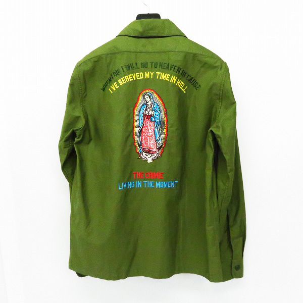 実際に弊社で買取させて頂いたTHE CRIMIE/クライミー 背面マリア刺繍 ミリタリーシャツ C1H5-SH05/Mの画像 1枚目