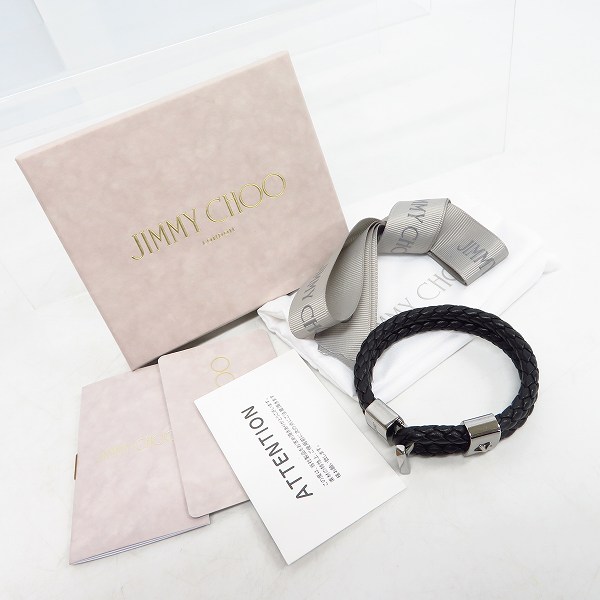 実際に弊社で買取させて頂いたJIMMY CHOO/ジミーチュウ レザー 縄 ブレスレットの画像 5枚目
