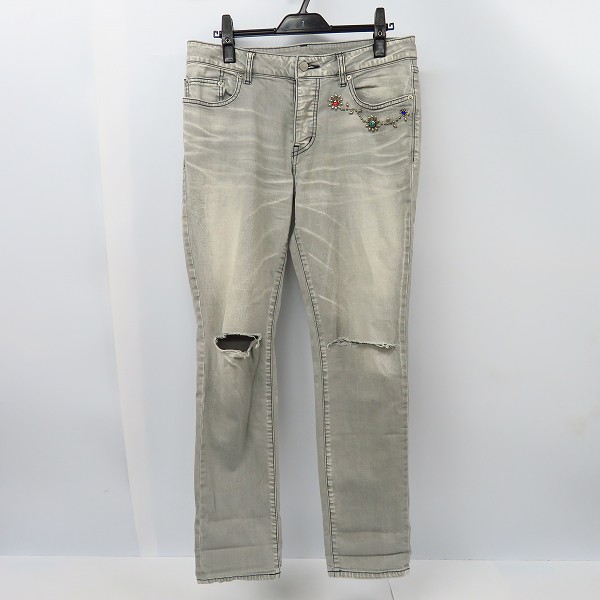 実際に弊社で買取させて頂いたAKM×HTC/エーケーエム×エイチティーシー スタッズ デニムパンツ/L