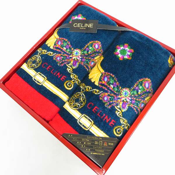 実際に弊社で買取させて頂いた【未使用】CELINE/セリーヌ フェースタオル 2枚セット