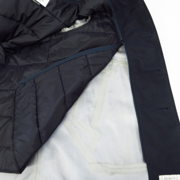 実際に弊社で買取させて頂いたEDIFICE/エディフィス ライナー付き ステンカラーコート ネイビー/44の画像 9枚目
