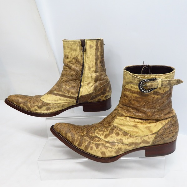 実際に弊社で買取させて頂いたalfredo BANNISTER/アルフレッドバニスター パイソン レザーブーツ/41の画像 3枚目