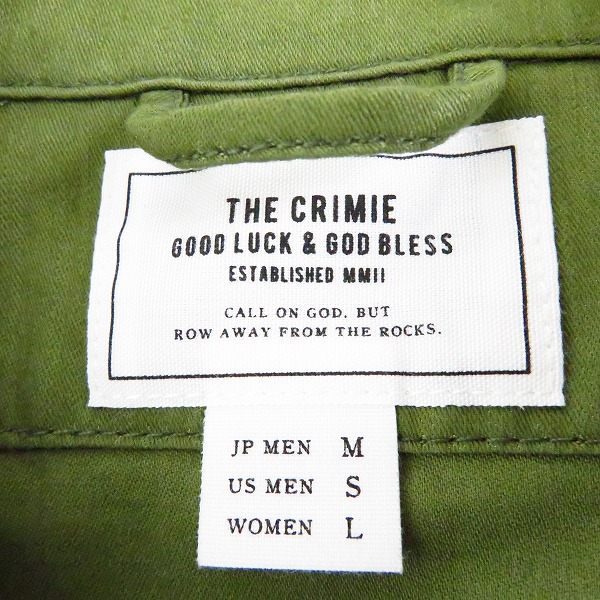 実際に弊社で買取させて頂いたTHE CRIMIE/クライミー 背面マリア刺繍 ミリタリーシャツ C1H5-SH05/Mの画像 2枚目