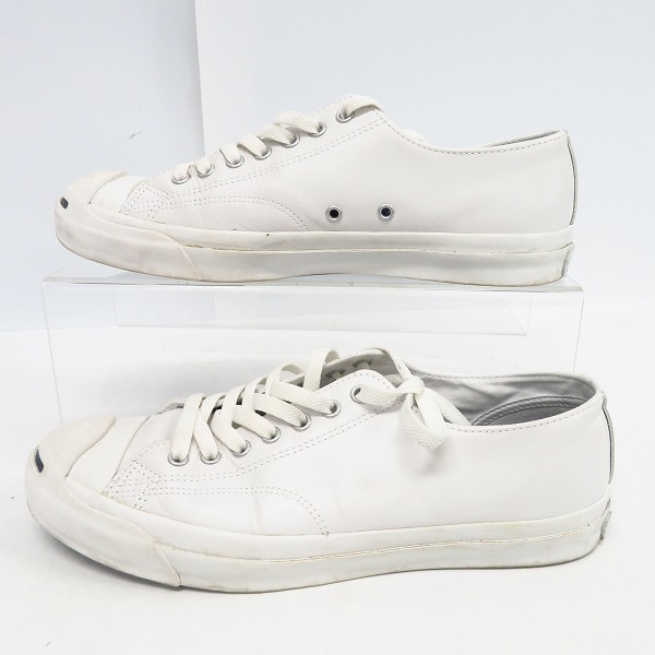 実際に弊社で買取させて頂いたCONVERSE/コンバース JACK PURCELL/ジャックパーセル レザー スニーカー ホワイト/白 1B984/28の画像 3枚目