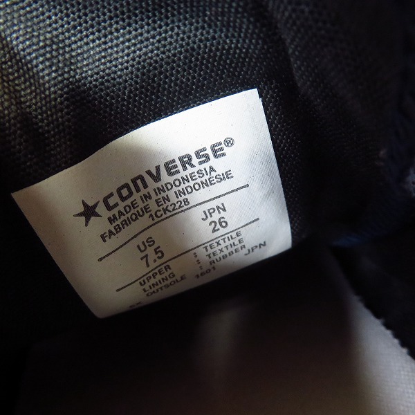 実際に弊社で買取させて頂いたCONVERSE/コンバース JACK PURCELL/ジャックパーセル ベルクロ　スニーカー 1CK228/26の画像 5枚目