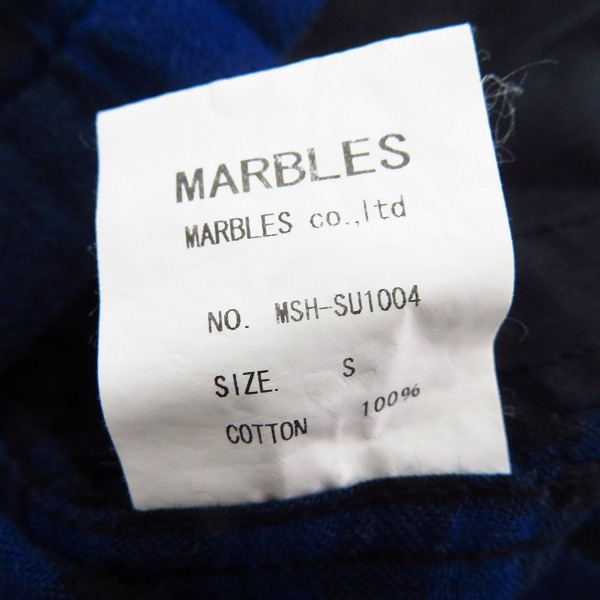 実際に弊社で買取させて頂いたMARBLES/マーブルズ 長袖シャツ チェック柄 ワッペン刺繍/Sの画像 3枚目