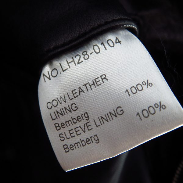 実際に弊社で買取させて頂いたLITHIUM HOMME/リチウムオム シングル ライダースジャケット レザー/牛革/44の画像 3枚目