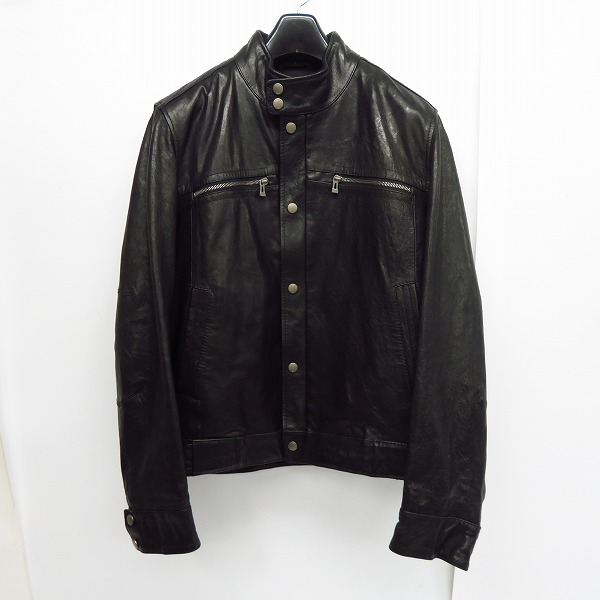 実際に弊社で買取させて頂いたHUGO BOSS/ヒューゴボス シングル ラムレザージャケット/US42R